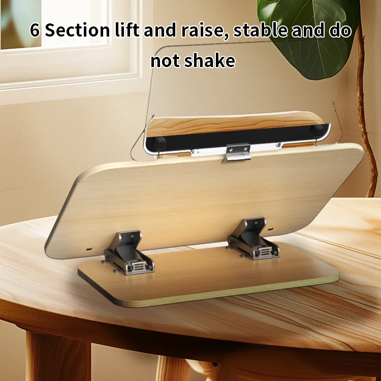 2024 New Wooden Double-Layer  Reading Anti-Low Head Table Reading Bookshelf Children Sitting Posture Correction Reading Stand