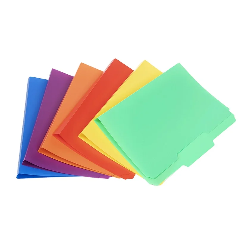 BEYOND Wholesale letter waterproof 6pcs colorful hard custom clip manila plastic file folder for document students