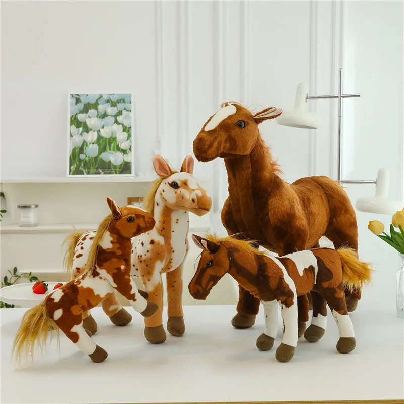 Lifelike Horse Soft Toys Home Decoration Sleeping Pillow Plush Farm Animal Horse Stuffed Toys