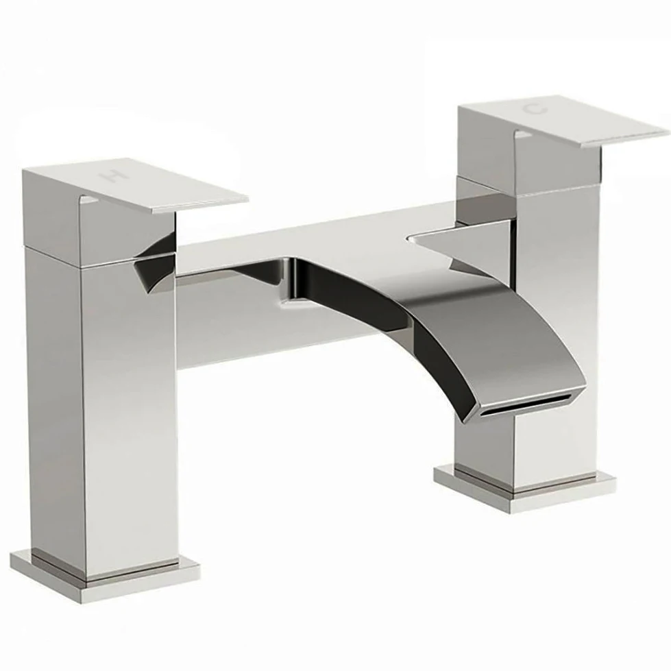 Two handles waterfall bathroom shower mixer chrome plating bath faucets