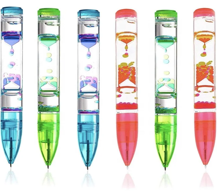 New Liquid Timer Pens  Liquid Timer Pencil For Office Desk Toys Liquid Oil Timer Water Ballpoint Pens