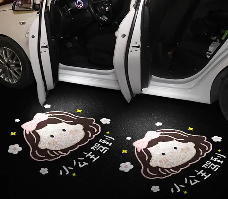 Car LED Door Decor Shadow LED Welcome Laser Projector Logo Light Car Interior Lights Accessories Ornaments Kit