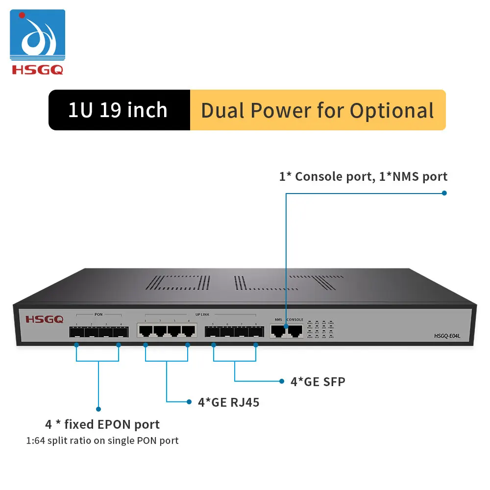  HSGQ-E04L 4 PON порт mini ftth olt epon EPON