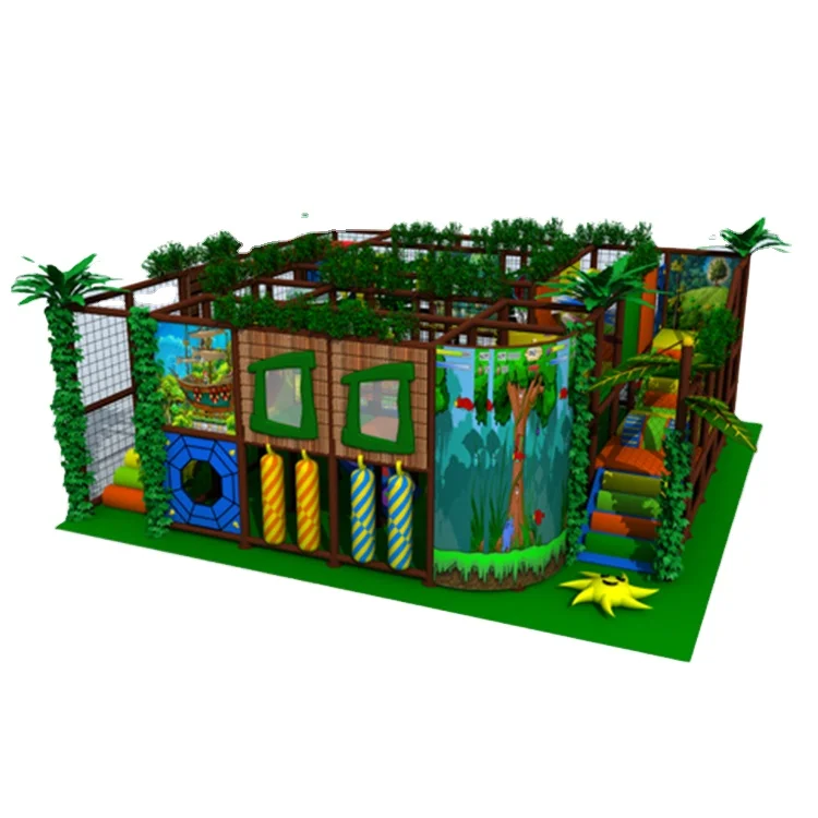  Изготовленный на заказ дешевые средней игр тема джунгли оборудование крытая игровая площадка для