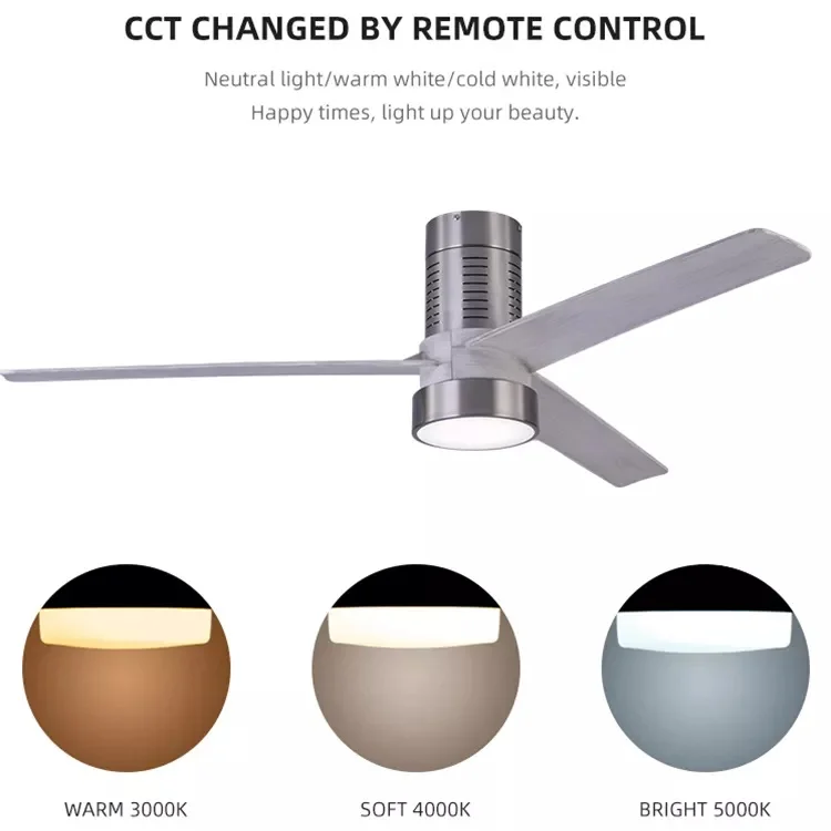 52 inch 3 Blade High-end Ceiling Fan Modern Design Decorative Ceiling Fan With Light And Remote Control