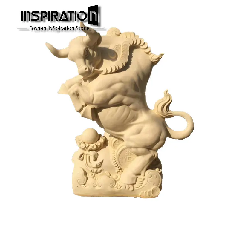 life size stone cow head statue sculpture