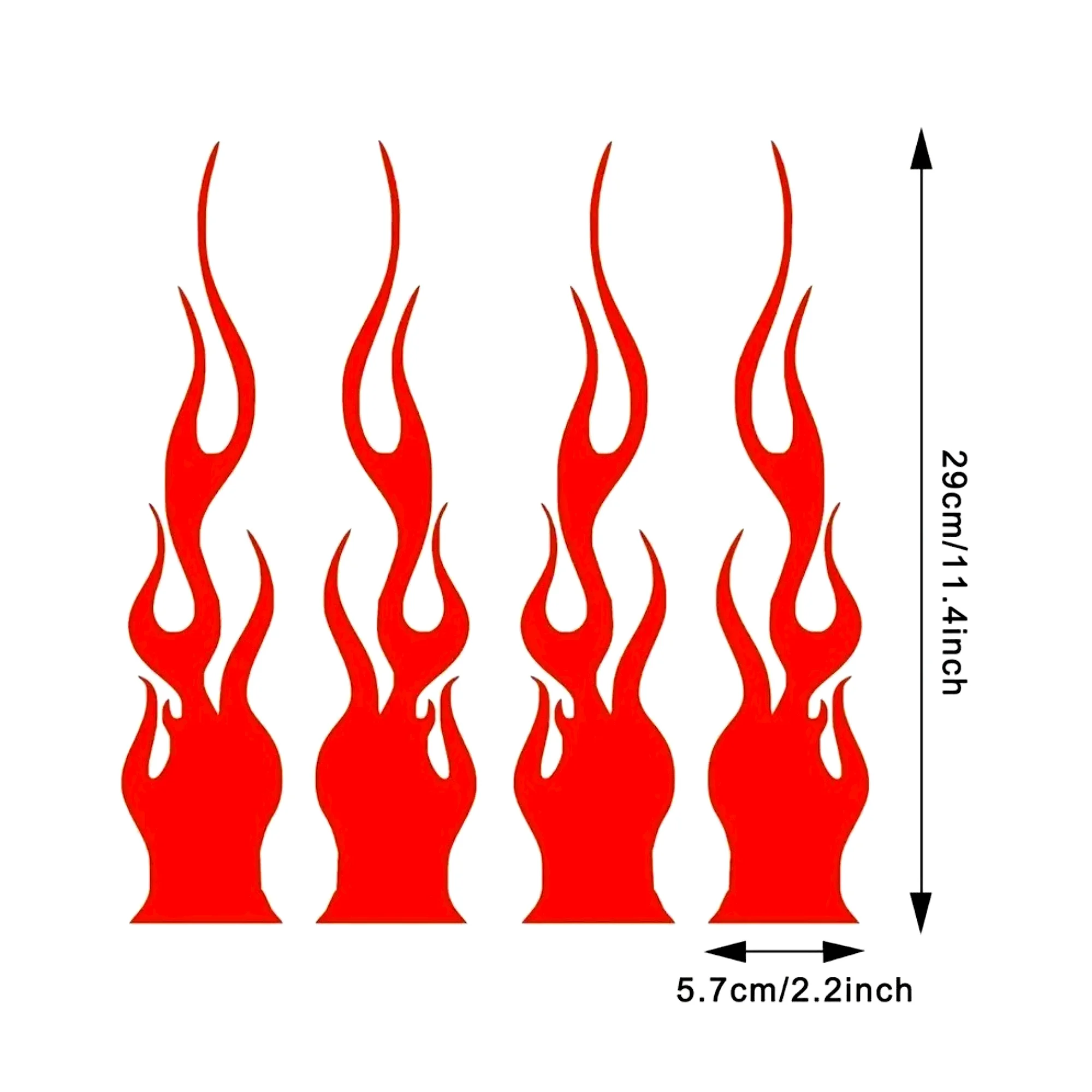 4pcs set Flame Reflective Car Stickers for Bumper Headlight Racing Sports Vinyl Decals for Off-Road Vehicles Motorcycle