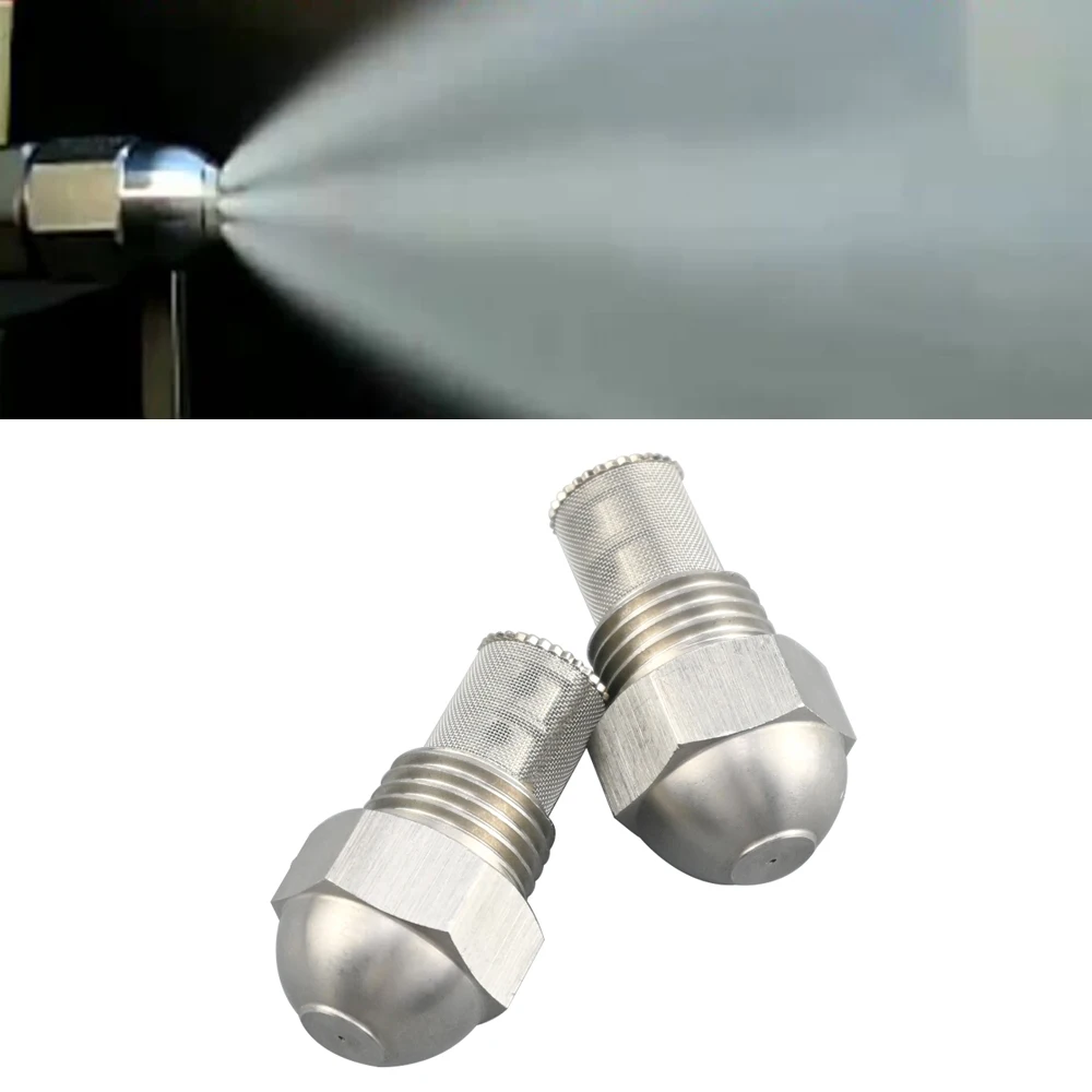 1/4' Thread Stainless Steel Fuel Atomizing Nozzle Burner Sprayer with Filter - 0.1-2.0mm Orifice Gas Oil Nozzle
