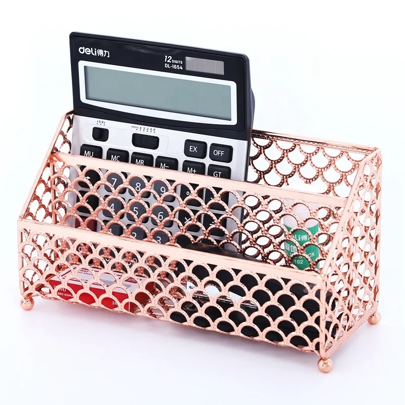 Desk Mail Organizer Small File Holders Rose Gloden Letter Metal Mesh A4 A5 Document for