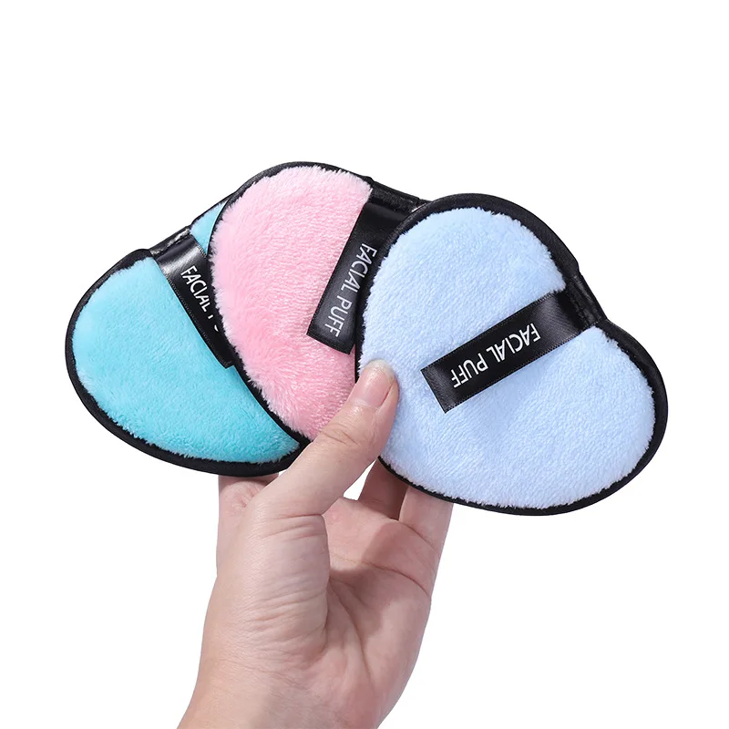 
New Design Heart Shaped Lazy Warm Water Facial Clean Makeup Beauty Eraser Make up Remover Pads Sponge Facial Puff 