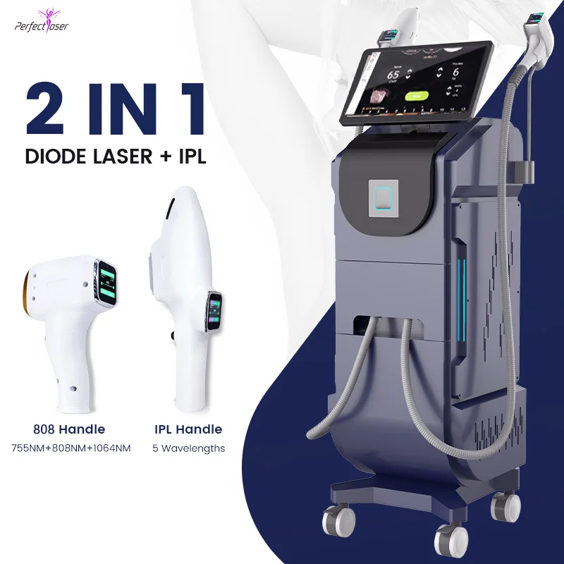 Perfectlaser Oem 2 в 1 многофункциональная IPL-эпиляция лазером 808 нм Диодная лазерная эпиляция