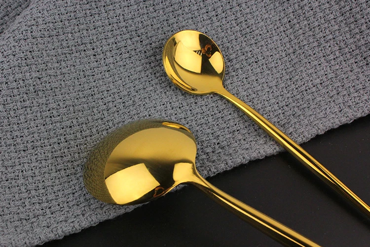 
Hot Sale Mirror Polishing Gold Plated 304 Stainless Steel Wedding Cutlery Table Spoon Fork Knife Flatware Set for Hotel 