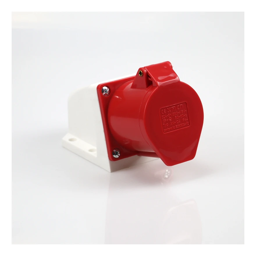 Top Selling Plugs & Sockets Ip44 Waterproof 32A Plug 4Pin 3P+E Open Installation Outdoor Industrial Socket