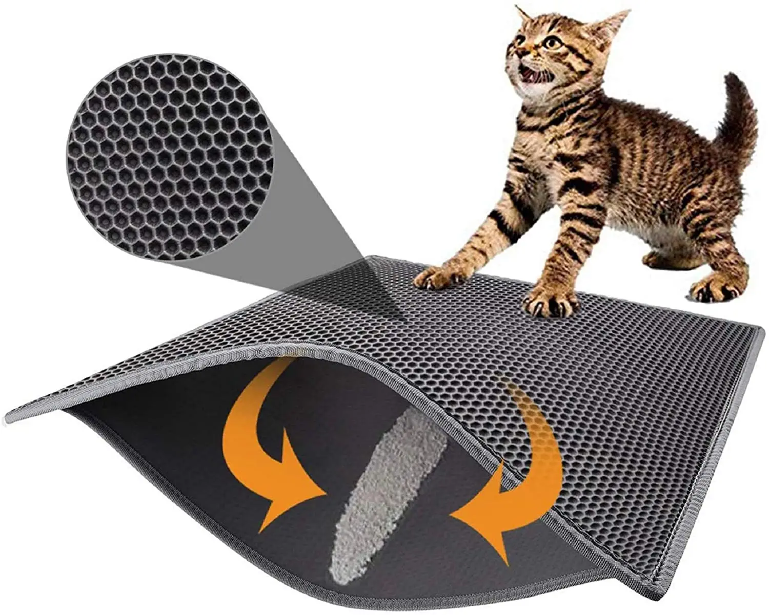 Waterproof Pet Cat Litter Mat Single Double Layer Cat Mat Bed Pads Trapping Pets Litter Box