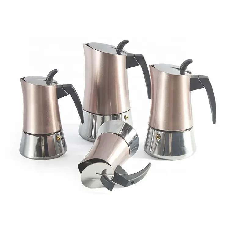 SIYUE Stainless Steel Electric Coffee Machine Maker Espresso Machine Coffee Maker Mocha 2 Cups Moka Pot Coffee Gift Set 9156