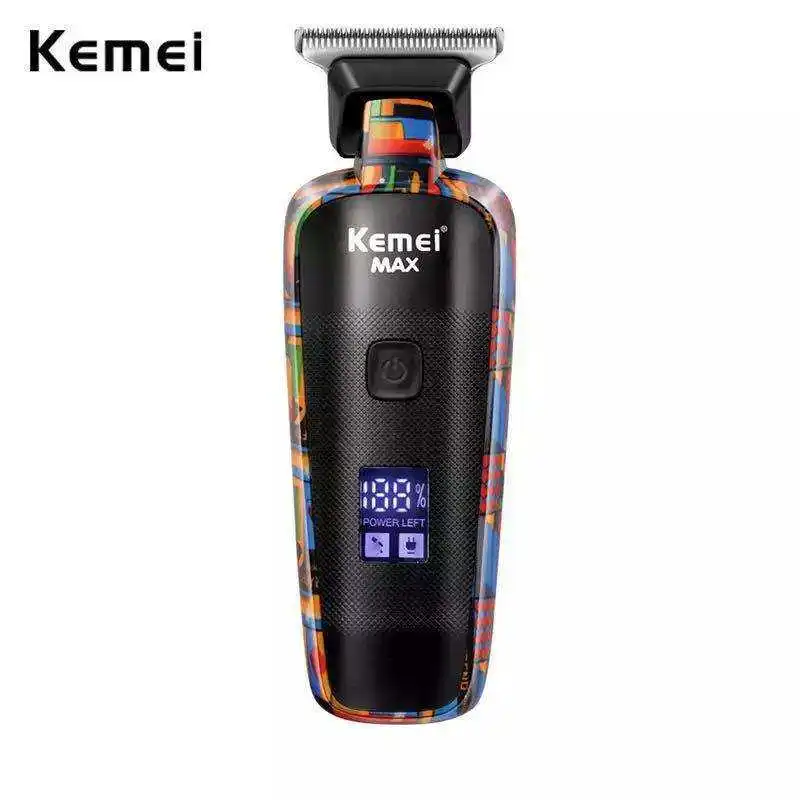 Kemei KM MAX 5090 Electric Hair Clippers Rechargeable Hair Trimmer Printing Graffiti Razor Type-C USB Charging Barber Household