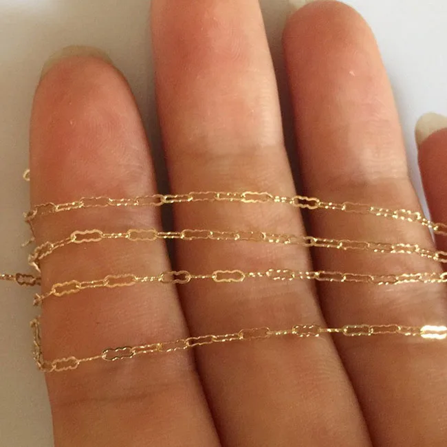 GC022 новая модель подлинной 14K позолоченной ювелирной цепи 1 4 мм ширина ожерелье цепь для изготовления ювелирных