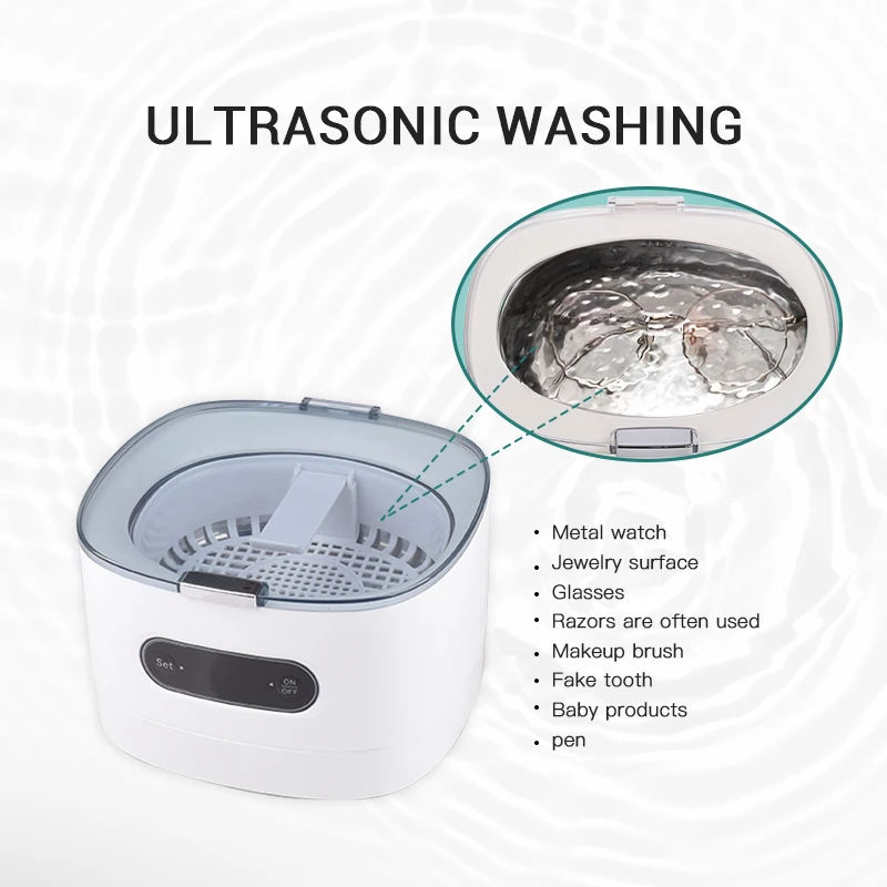 Electric Home Use Cleaning Jewelry Dental Pod Glasses Ultrasonic Cleaner Machine