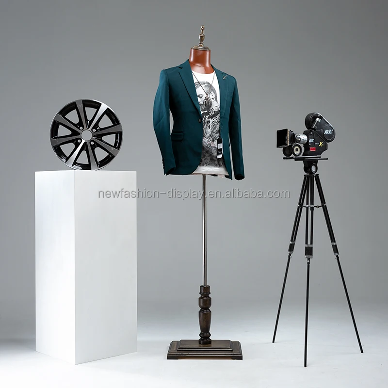 Wholesale Male Formal Dress Display Suit Leather Mannequin Half Body Male Mannequin with Pant Holder
