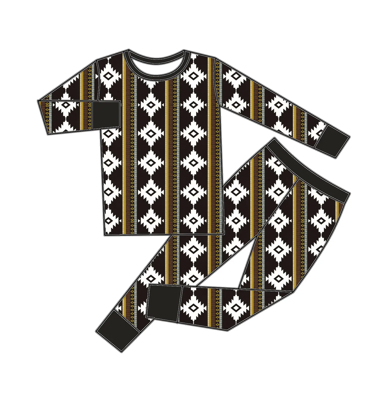 Qingli ODM  Beautiful Outfit Cowhead  Print Sleeping Suits For New Born Babies cute soft Pajamas Sets For Kids