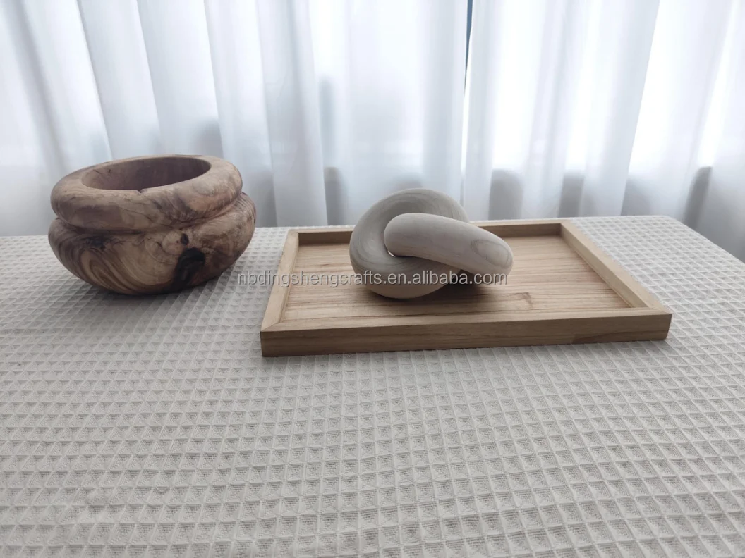 Wood Chain Link Decor Bead Garland Set Rustic Wood Bead Link Hand Carved Wooden Wall Decor knot/ chain