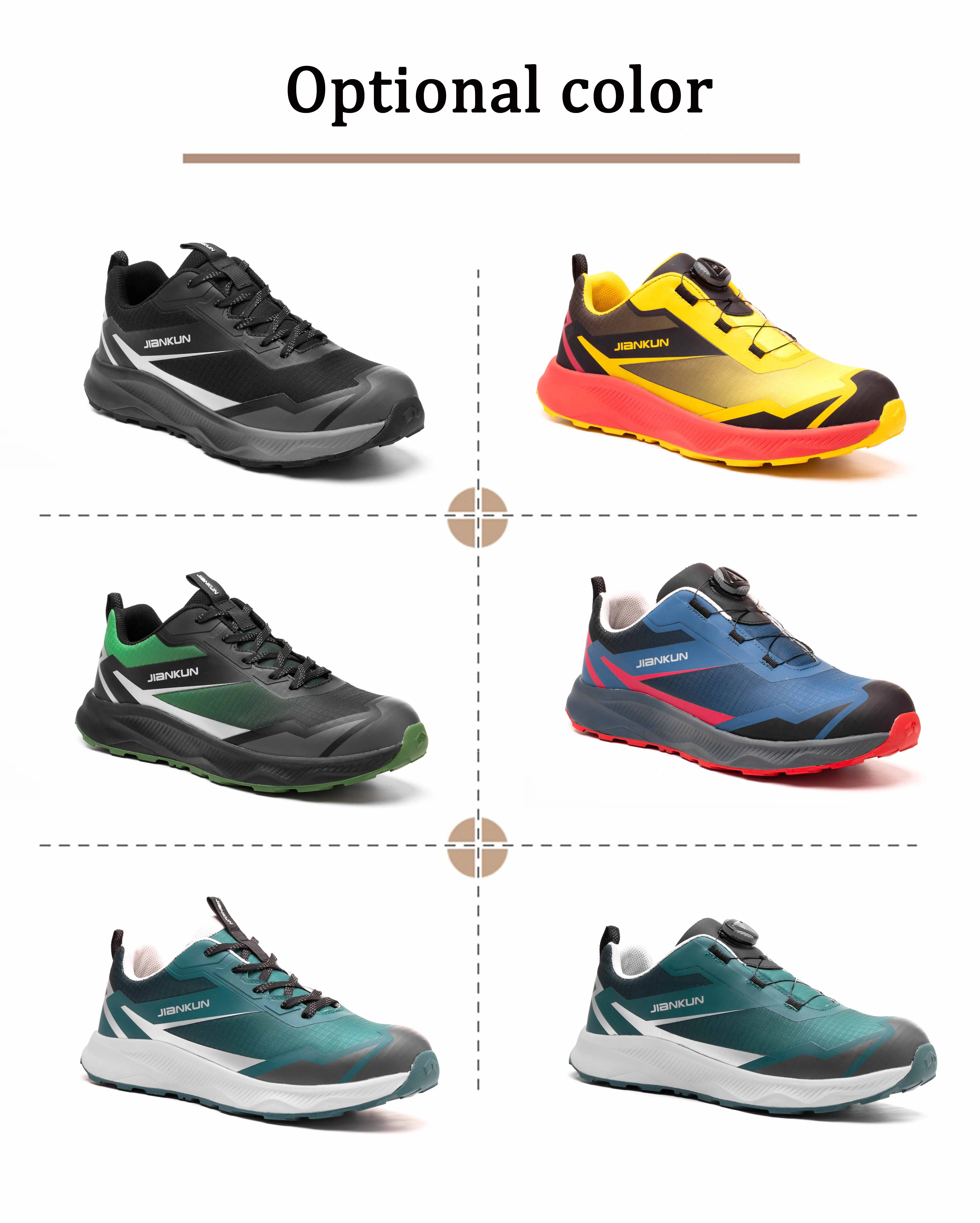 JIANKUN 2024 New CE certificate automatic buckle shoelace Insulation 6KV safety shoes steel toe work shoes for men OEM
