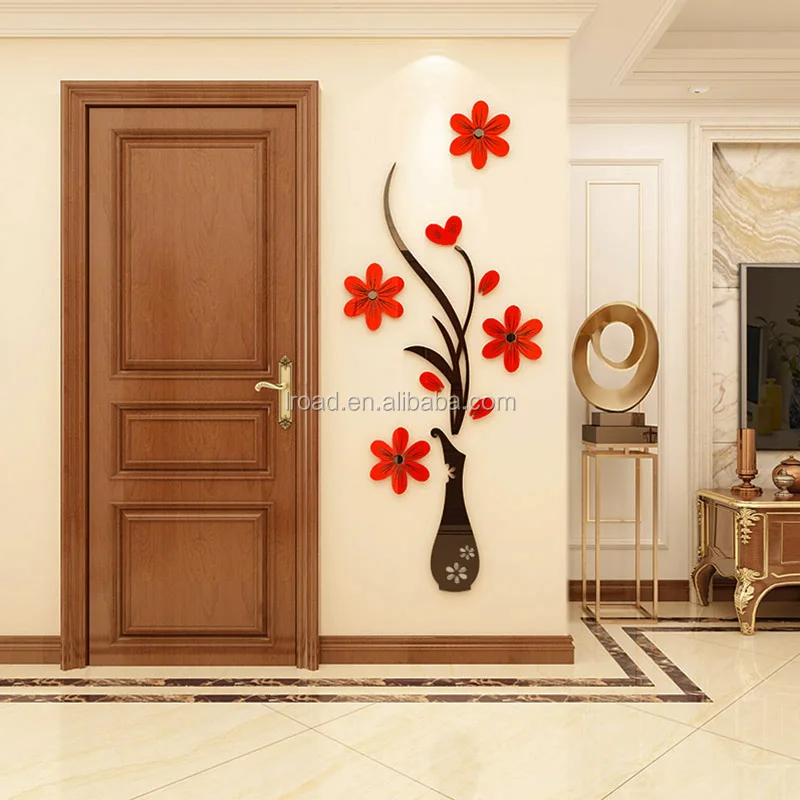 Custom Flower shape 3D acrylic Wall Stickers For Home Decoration