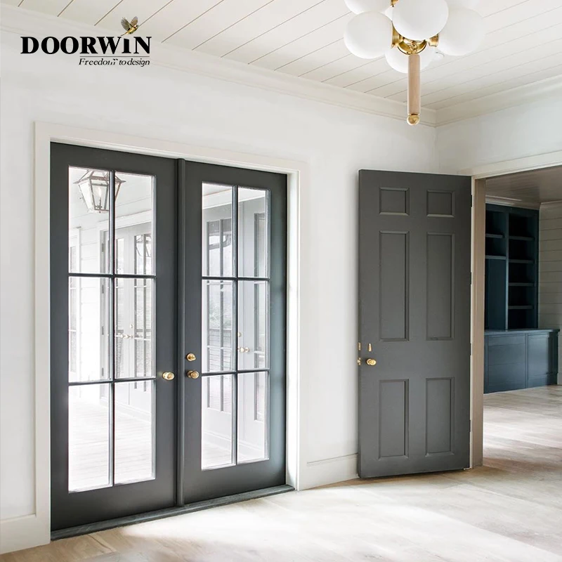 Doorwin TEXAS Aluminum French Design Aluminum Kitchen Modern Front Doors for houses Aluminum Frame Glass French Doors