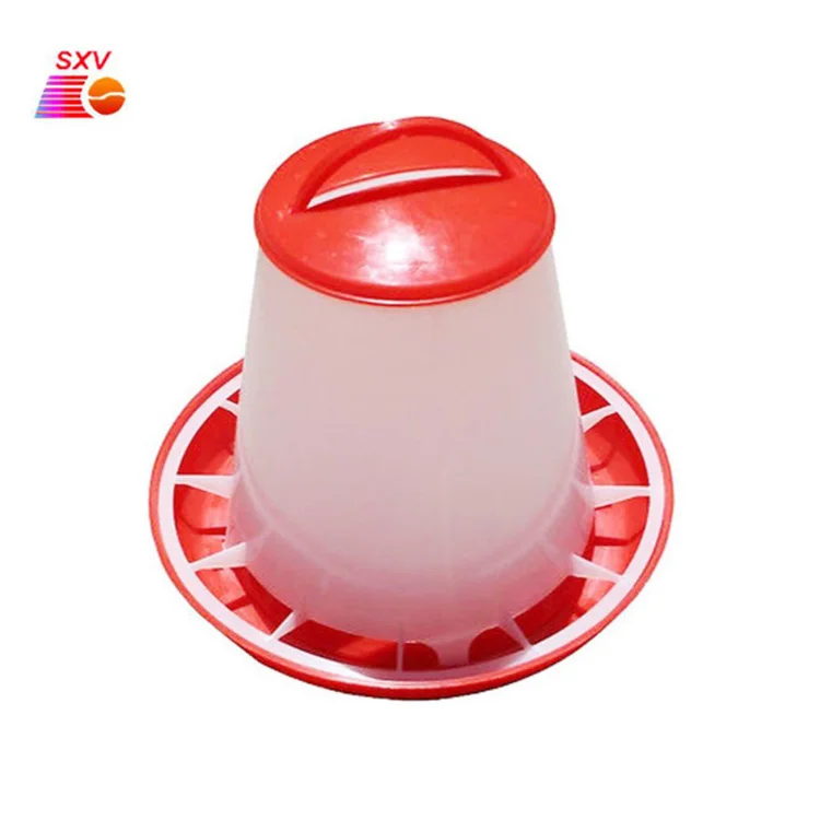 Portable Plastic Chicken Drinkers Food Feeder Waterer Bucket Automatic 12Kg Poultry Chicken Feeder