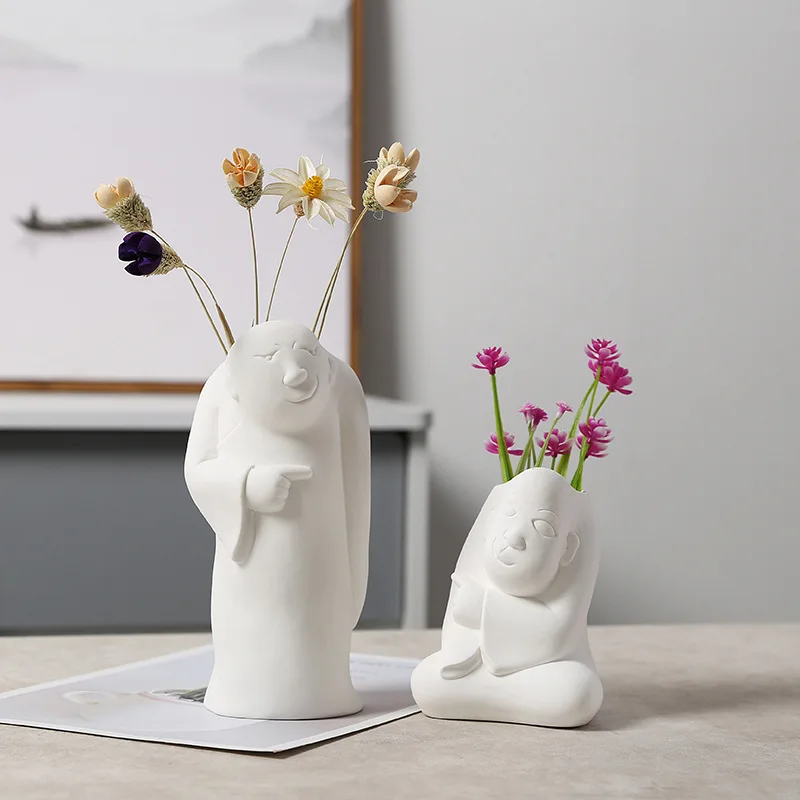 
Household modern style ceramic vase dry flower pot home office desktop decor lovely art design porcelain vase creative gifts 