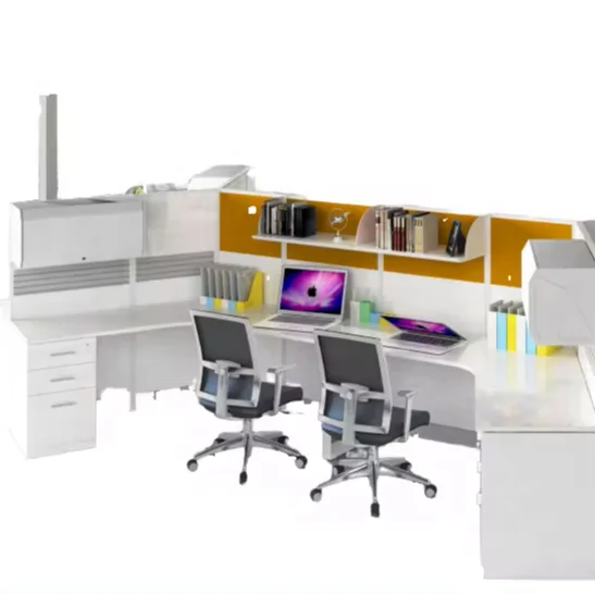 Высокое качество перегородка 120 градусов современный Рабочий стол на 3 человека для офиса и апартаментов дизайн стеклянной деревянной панели