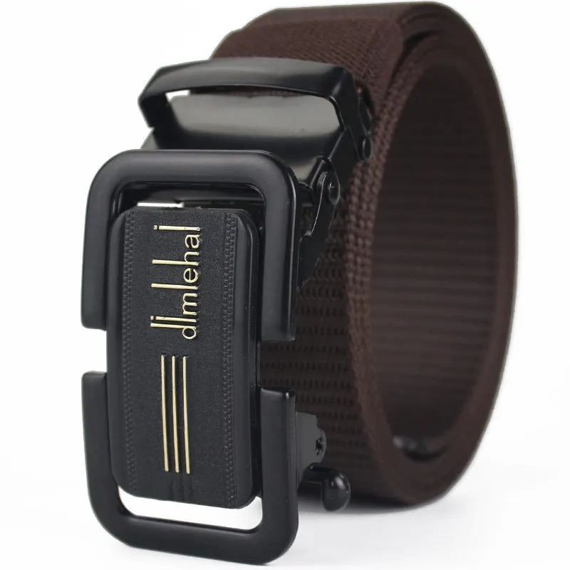 nylon fabric belt manufacturers iron automatic buckle casual belt printed logo canvas jeans men belt