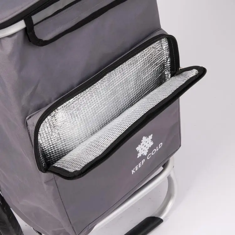 Factory Hot Sale Aluminium Alloy Foldable Shopping Cart Trolley 2 Wheels Shopping Mall Trolley