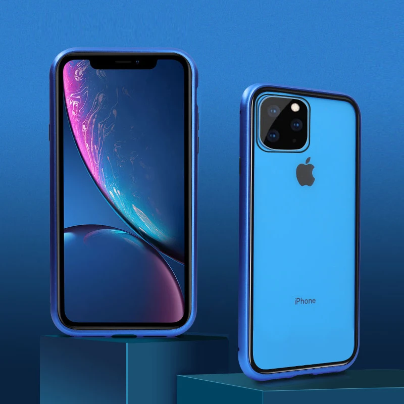 Бесплатная доставка, магнитный чехол для iPhone 11 Pro Max, новое поступление, чехол для телефона из закаленного стекла