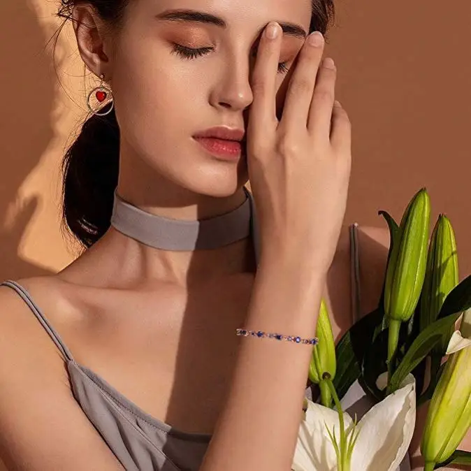 Bamoer Luxury Slender Rose Gold Plated Bracelet With Sparkling