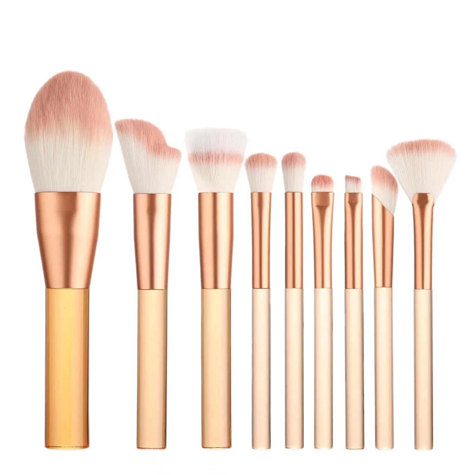 Set of 9 Cosmetic Brushes With Brush Bag