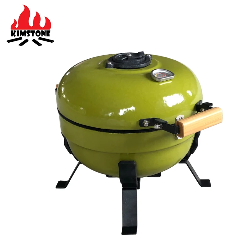 Kimstone 12 Inch Mini  Barbecue Kamado Portable Tandoor Clay Oven Charcoal BBQ Grill Table Smoker