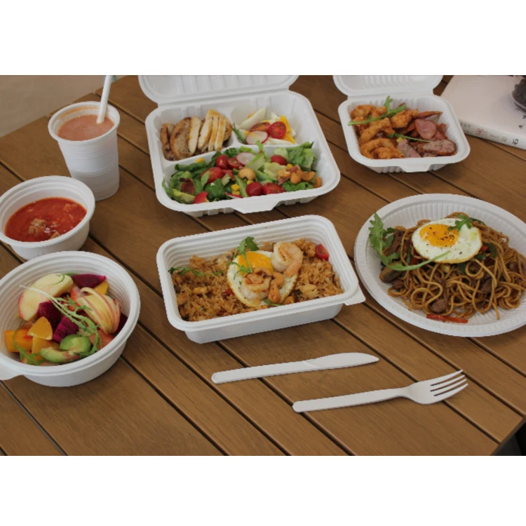 Экологичный биоразлагаемый одноразовый кукурузный крахмал с 3 или 5 отделениями, контейнер для еды