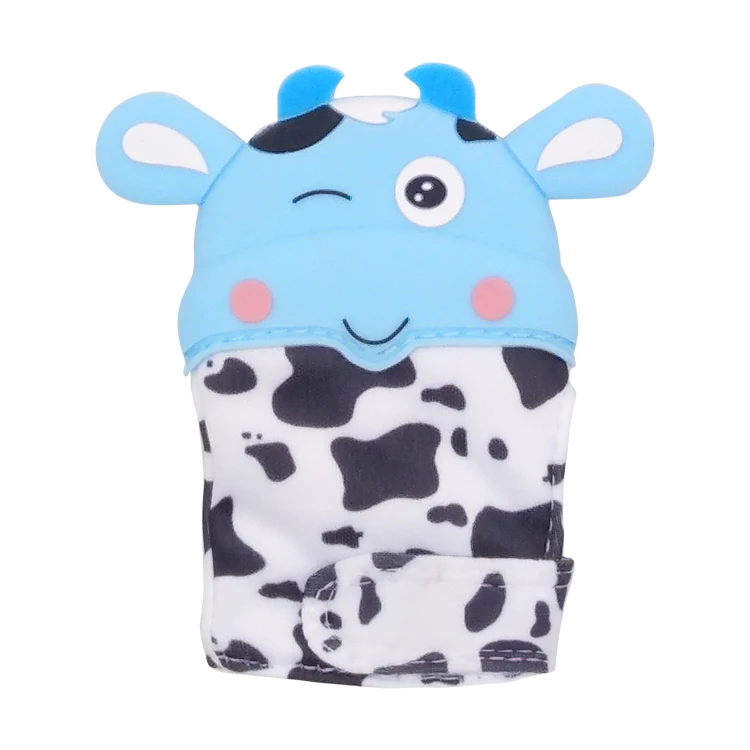 
Wholesale Printing Baby Teether Mittens Green White Bear Cute Style Eco TPE Teether Mittens 