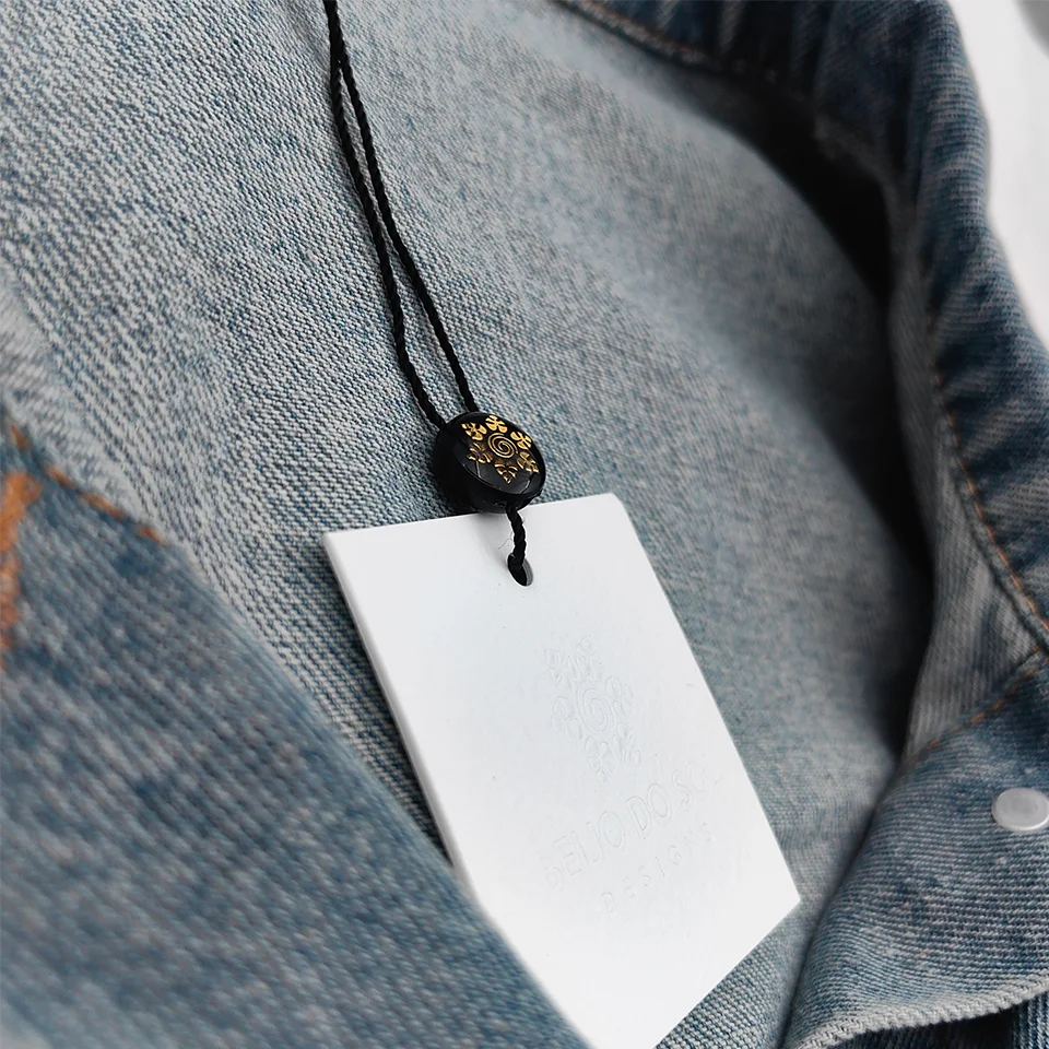 Custom logo patterns texts Exquisite glue tag rope varieties of technologies  clothing hangtag Polyester slings Wax Rope Ribbon