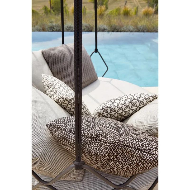 Outdoor metal chaise garden balcony rattan lounge hanging egg chair patio swing chair
