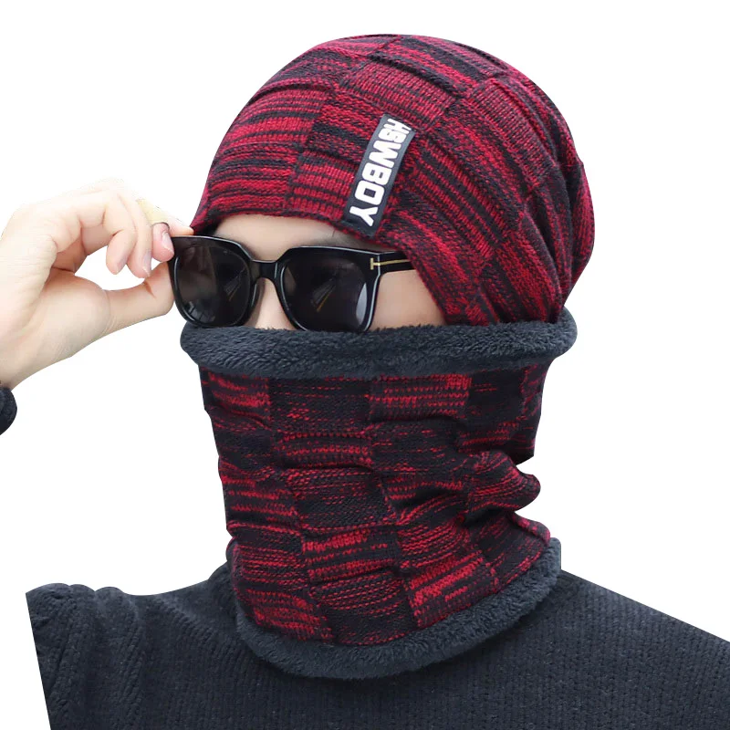 Высококачественная Шапка-бини шарф флисовые