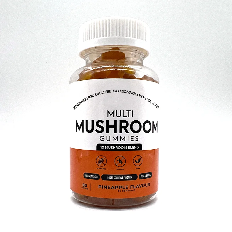 Factory hot selling mushroom gummy candy, hericium erinaceus, turkey tail tea, 60 gummy candies support customization
