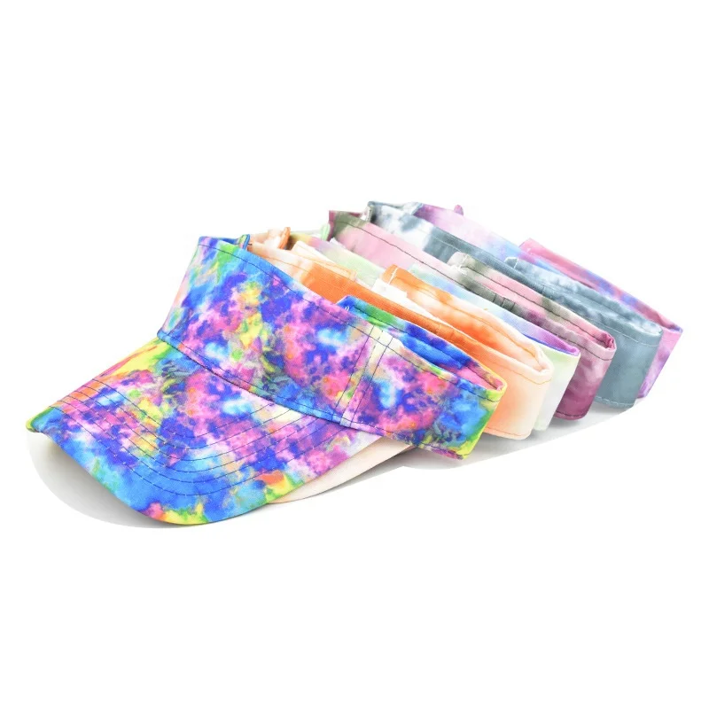 2021 NEW Coming Festival  hot sell tie dye sun visor hat