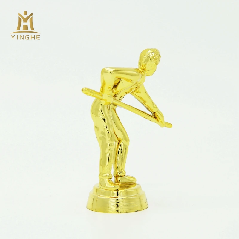 Custom plastic award snooker trophies and medals parts and components for champion