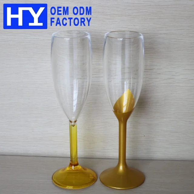 
Unbreakable 6oz Custom Logo Polycarbonate Plastic Champagne Flute Glasses 