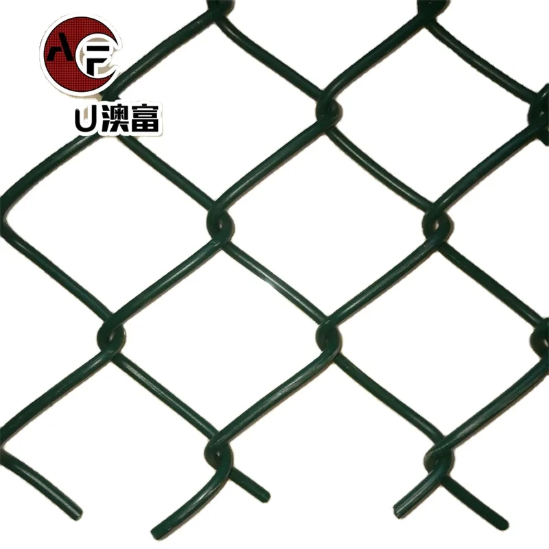 8 ft Black Zinc Coated PVC Coated Chain Link Mesh Fence 3mm Steel Construction fence