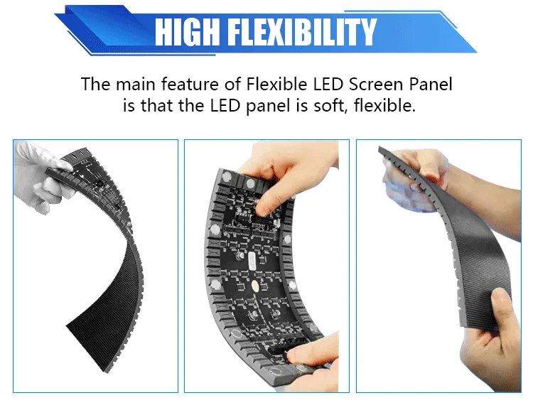 Suppliers Hanging Indoor Flexible Led Screen P1.8 P2 P2.5 Curve Led Panel Display Circular Soft Cylindrical Hd Led Video Wall