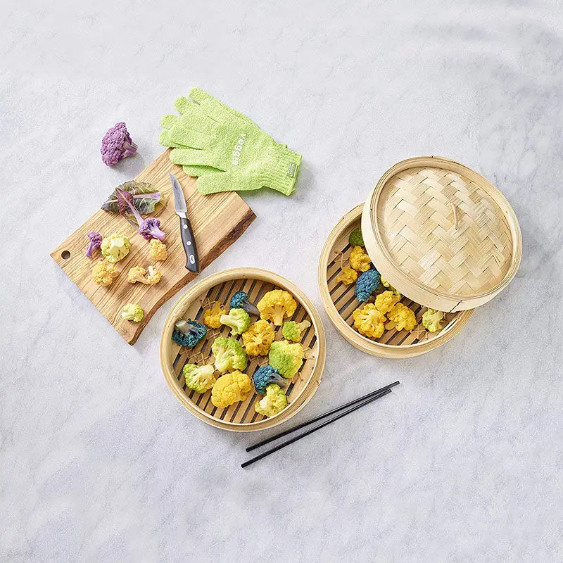 Bambus Pot Reusable Momo Kitchen 2 Tiers Package Tasty Bao Buns Commercial Dumpling Bamboo Steamer Set With Cotton Liners