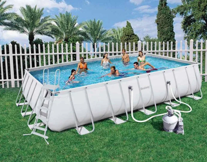 bestway 56471 6.71m*3.66m* 1.32m mobile outdoor frame swimming pool set steel above ground frame pool